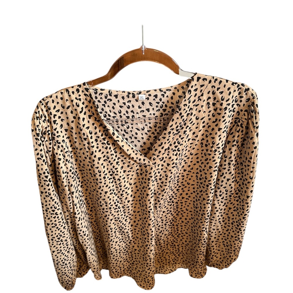 Leopard Print V-Neck Women's Top